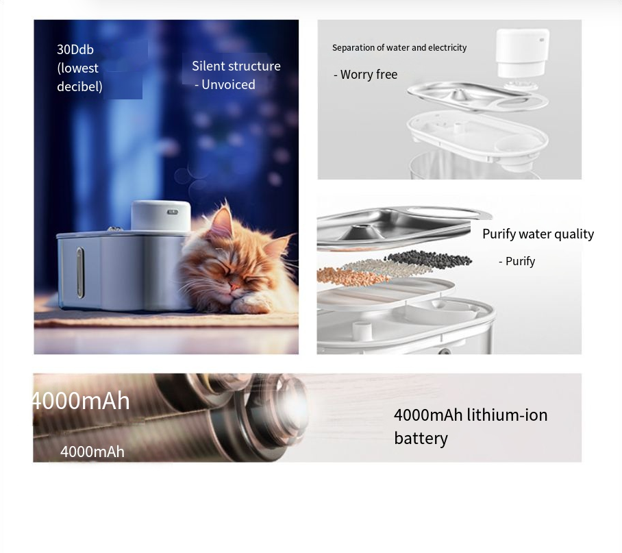 Pawdle SmartFlow — Motion-Sensing Stainless Steel Pet Water Fountain