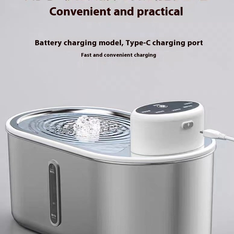 Pawdle SmartFlow — Motion-Sensing Stainless Steel Pet Water Fountain