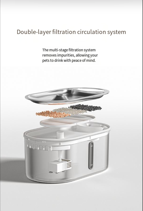 Pawdle SmartFlow — Motion-Sensing Stainless Steel Pet Water Fountain