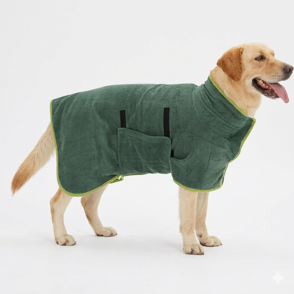 Pawdle Cozy Drying Robe — Fast-Dry Microfibre Pet Bathrobe