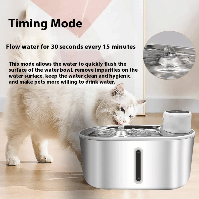 Pawdle SmartFlow — Motion-Sensing Stainless Steel Pet Water Fountain