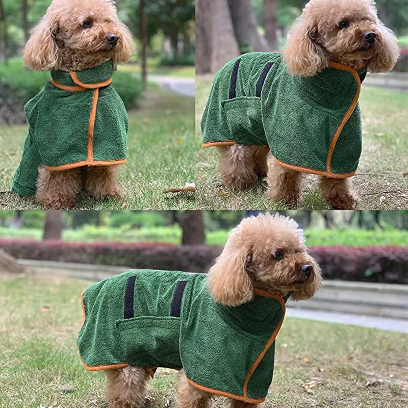 Pawdle Cozy Drying Robe — Fast-Dry Microfibre Pet Bathrobe