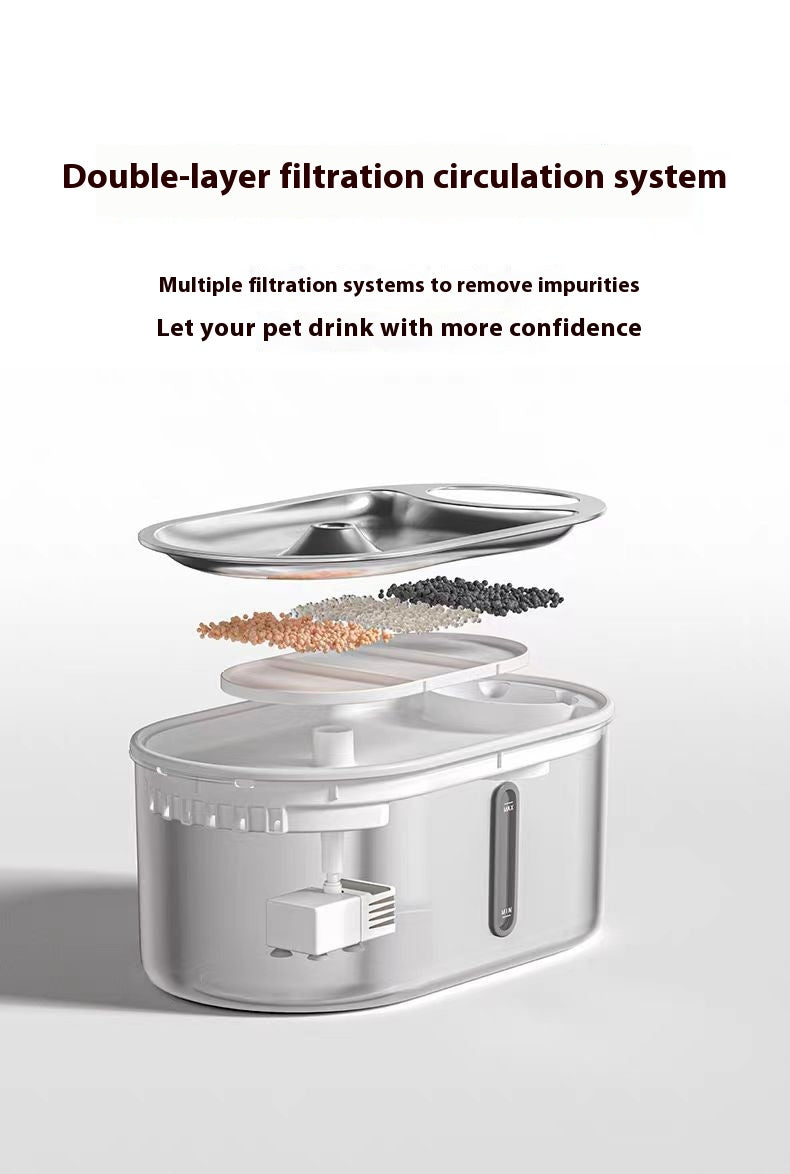 Pawdle SmartFlow — Motion-Sensing Stainless Steel Pet Water Fountain