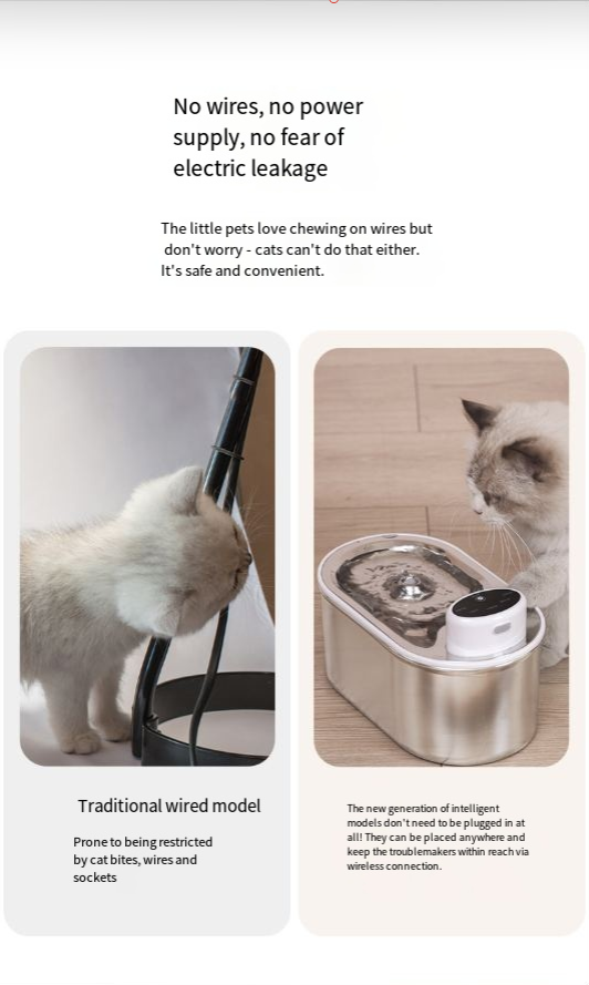 Pawdle SmartFlow — Motion-Sensing Stainless Steel Pet Water Fountain