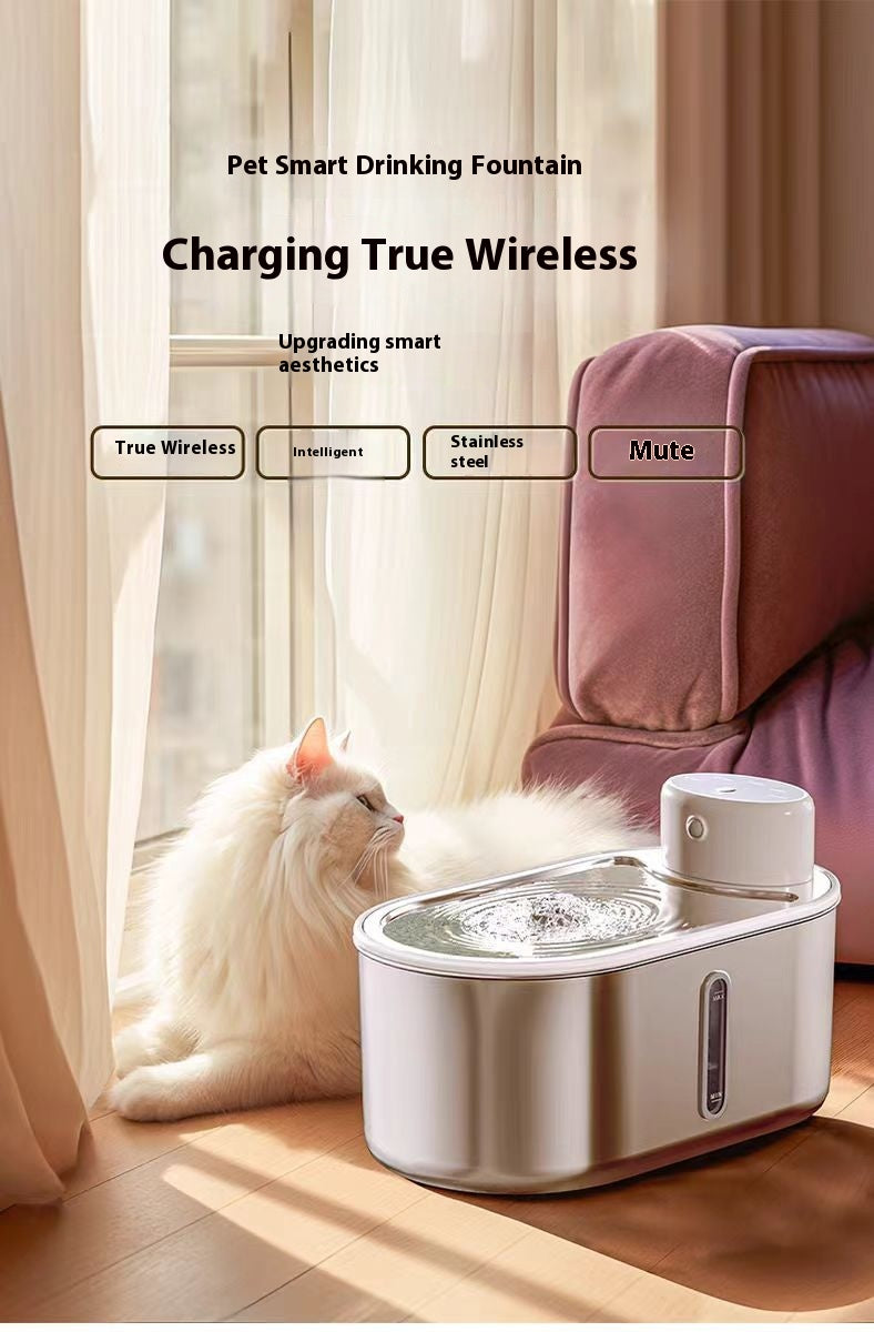 Pawdle SmartFlow — Motion-Sensing Stainless Steel Pet Water Fountain