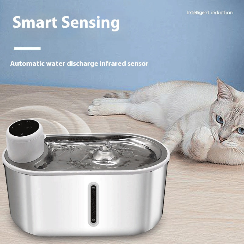 Pawdle SmartFlow — Motion-Sensing Stainless Steel Pet Water Fountain